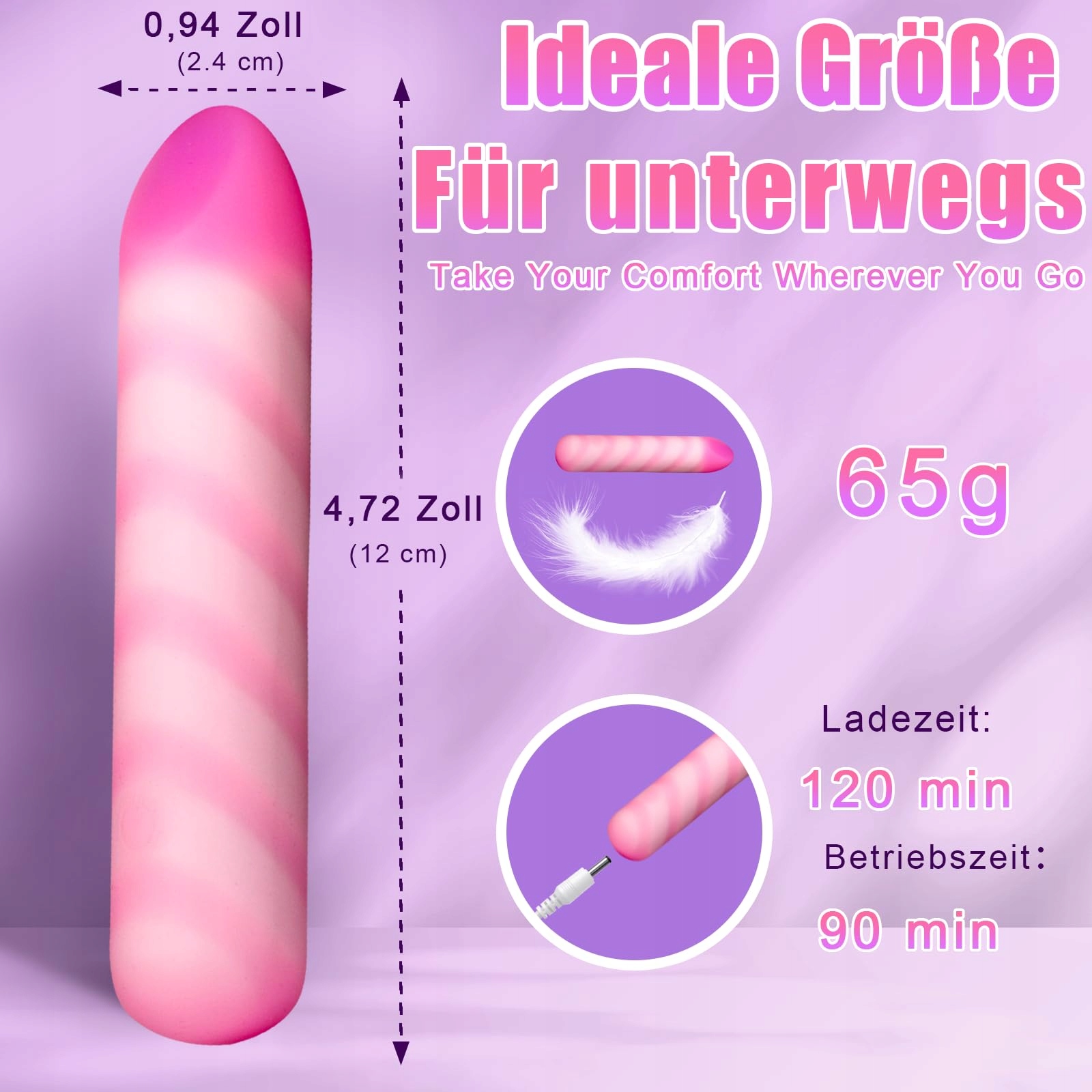 DILDO VIBRATOR Dla Kobiet 10 Trybów Wodoodporny Cichy Masażer Klitorisu — miniatura 7
