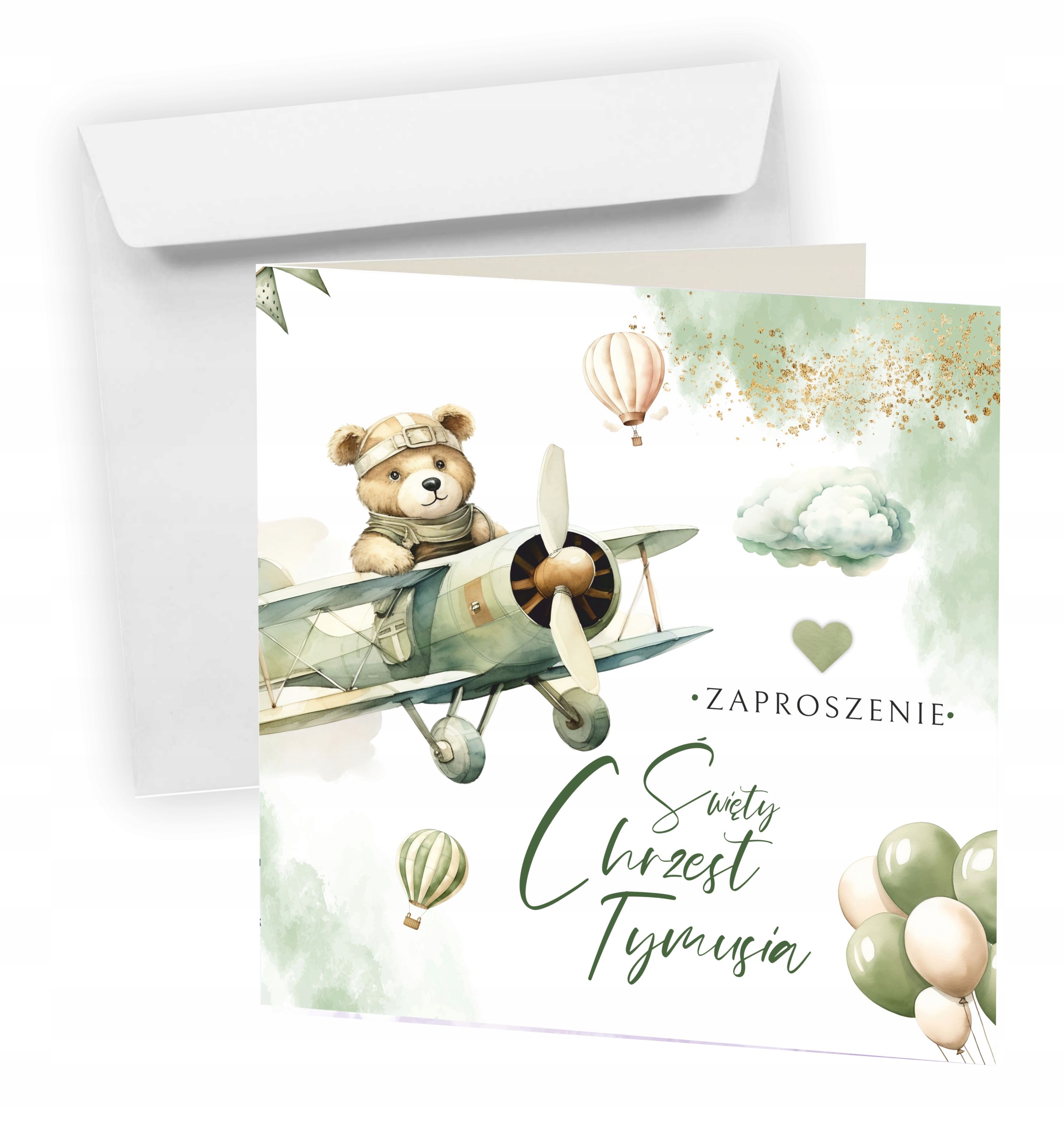 ZAPROSZENIE NA CHRZEST ŚWIĘTY + KOPERTA + IMIĘ DZIECKA + EKSPRES + JAKOŚĆ