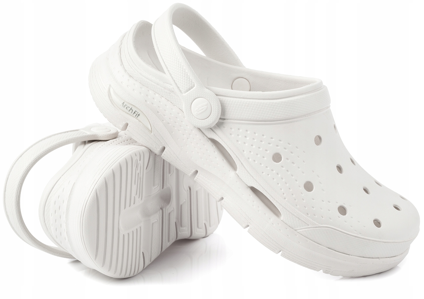 SKECHERS ARCH-FIT BIAŁE DAMSKIE LEKKIE KLAPKI KROKSY CHODAKI MEDYCZNE 41 Rozmiar 41