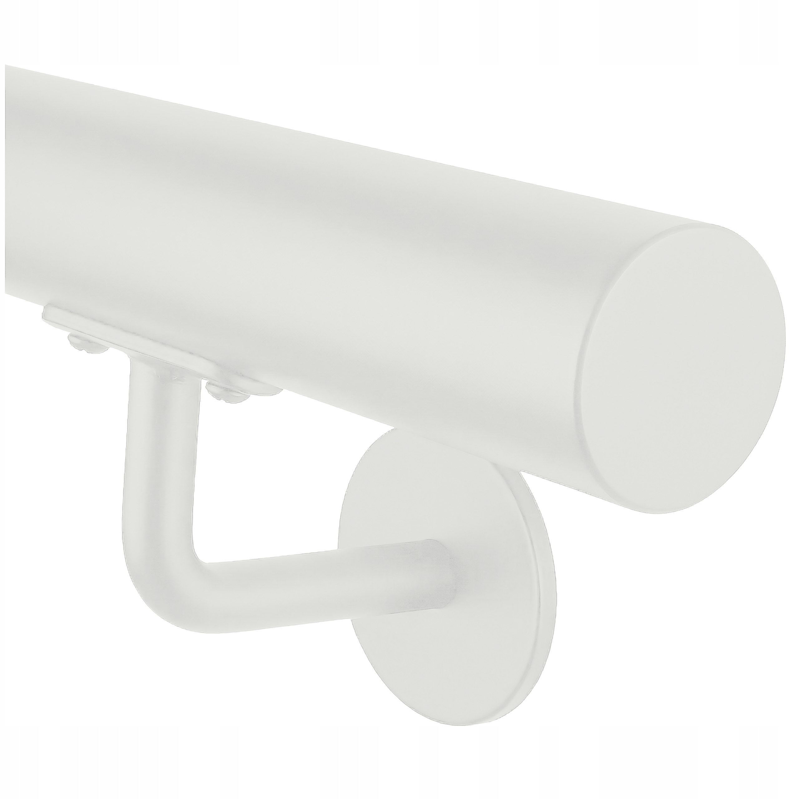 Stěnové zábradlí Bílé 300 cm Schodišťové zábradlí kulaté 4 podpěry Nerezové M8