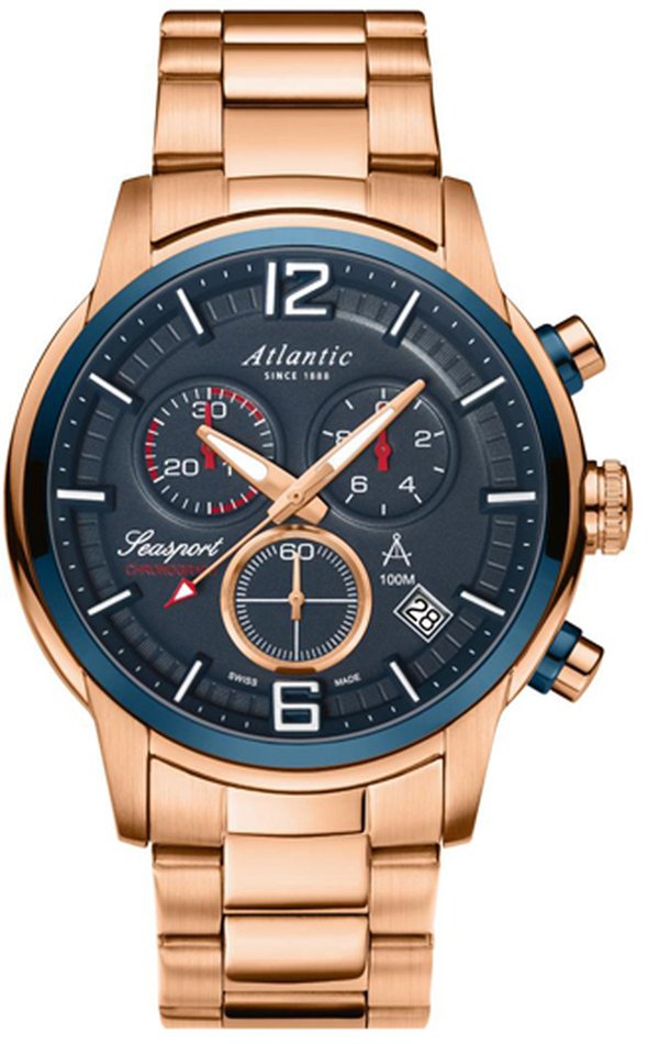 Pánské hodinky Atlantic 87466.44.55 růžově zlaté sportovní na plavání