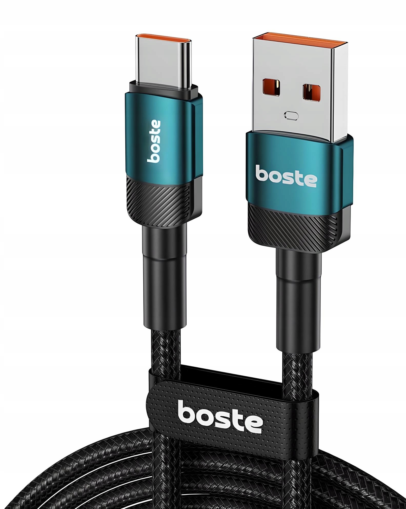 BOSTE KABEL USB-A DO USB-C TYPE-C SZYBKIE ŁADOWANIE 3A TRANSMISJA DANYCH 3M Zgodność ze standardem Quick Charge 1.0 Quick Charge 2.0 Quick Charge 3.0