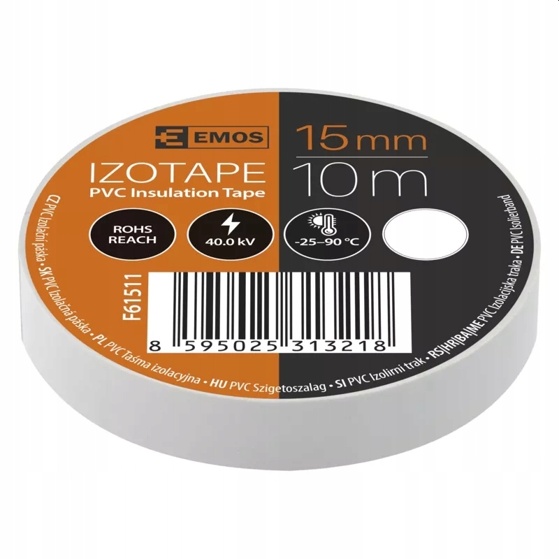 

Taśma izolacyjna izolacja biała 15mm 10m