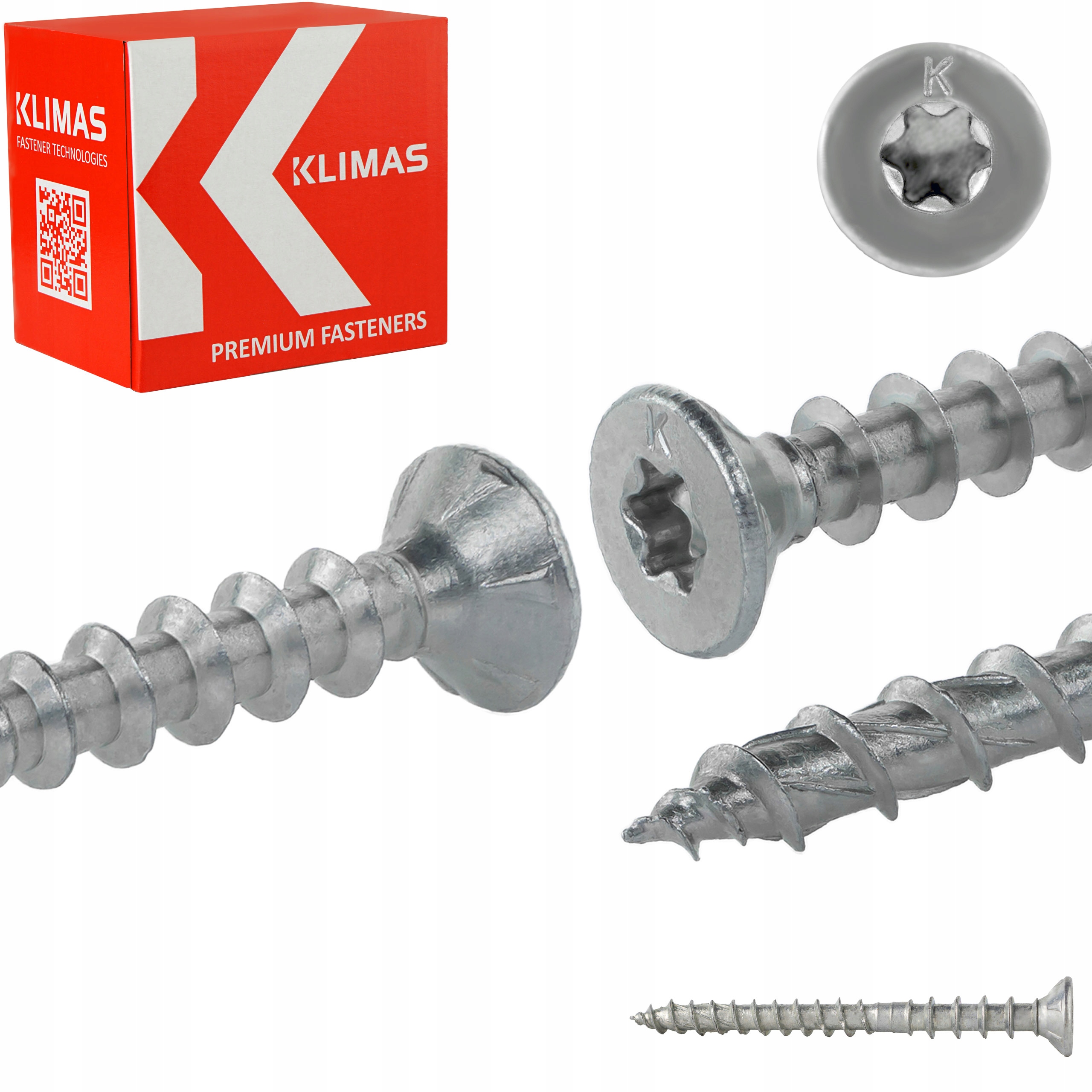 Wkręty do poziomowania łat 6x70 mm 200 szt. dystansowe TORX Klimas WKSS