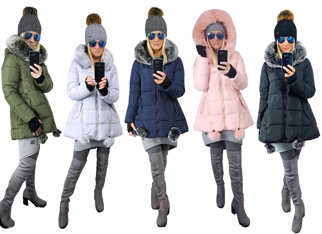 

Asymetryczna Kurtka Parka Gwiazda Kaptur Futerk Xs