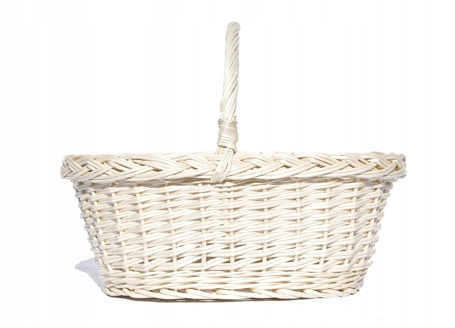 Elegancki koszyk upominkowy- KOSZ wiklinowy biały Kolor beżowy