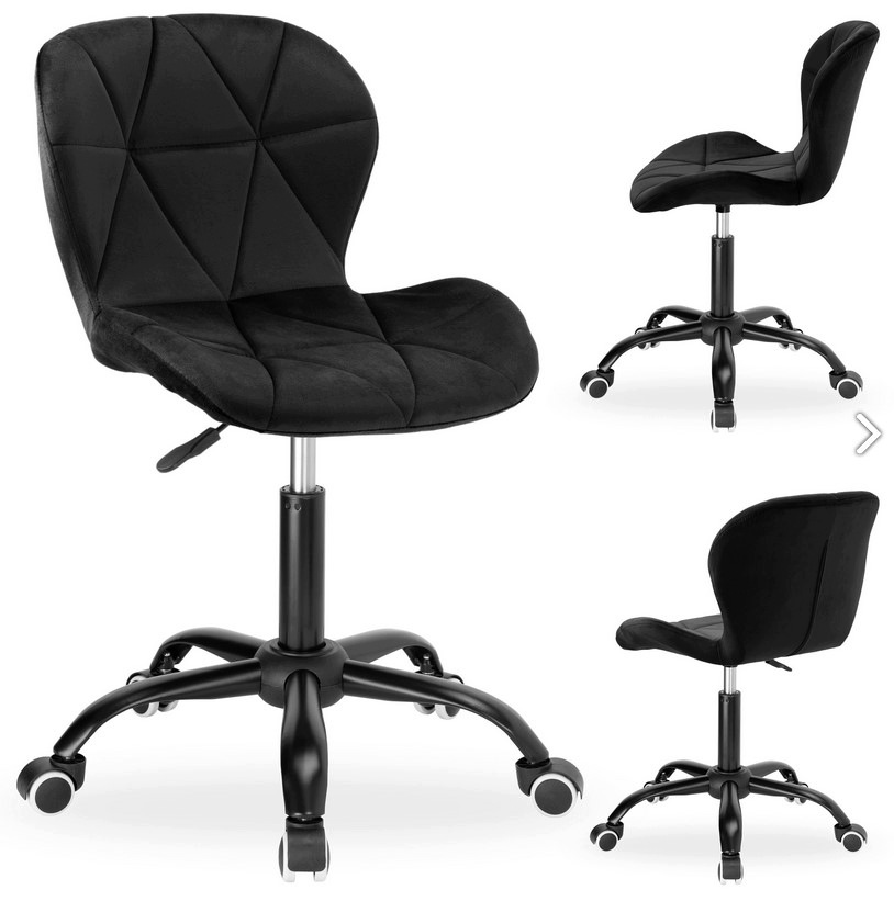 Kancelářské křeslo Glam růžové velurové otočné chrom nastavitelné ergonomické