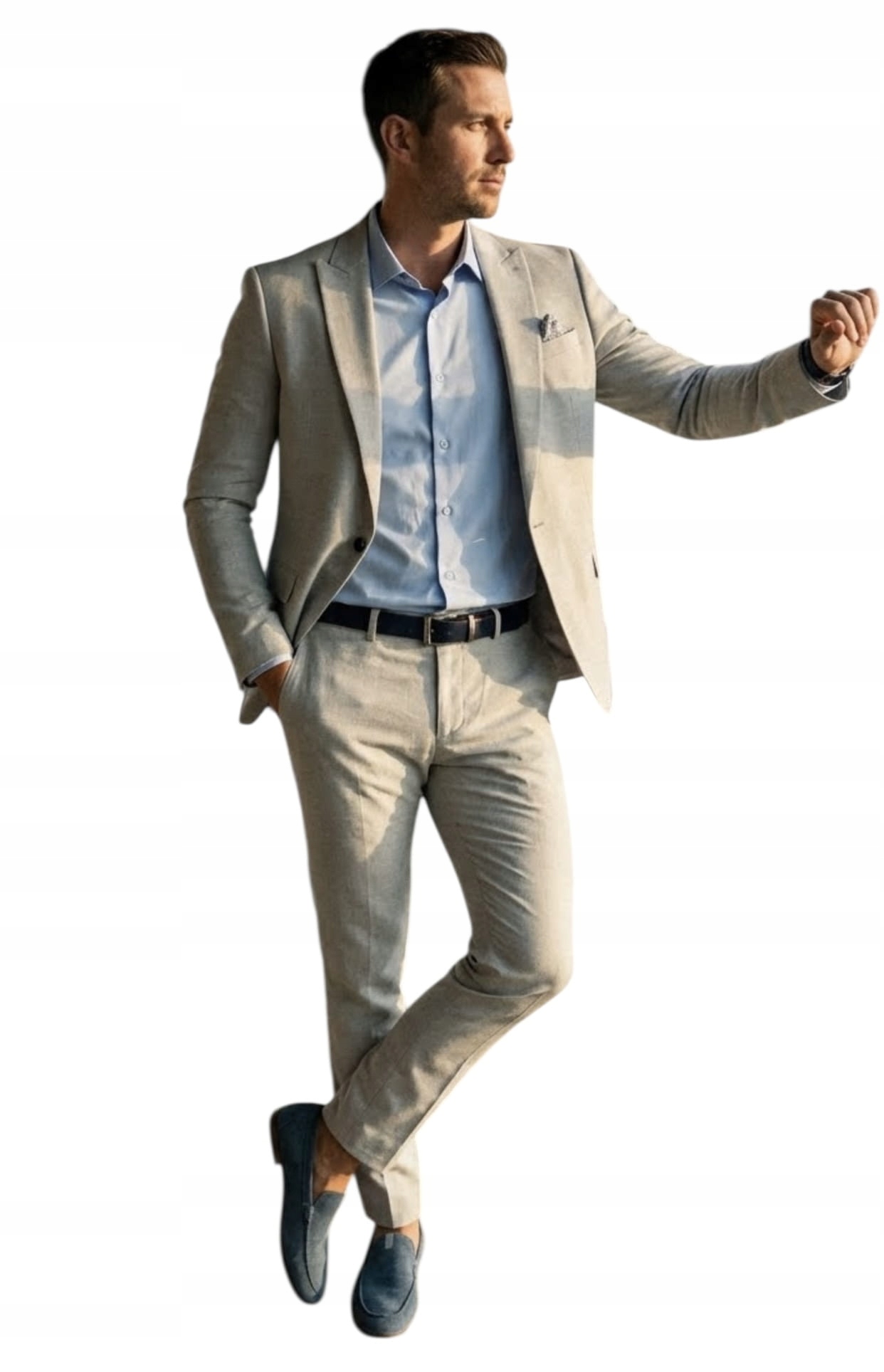 Pánský dvoudílný komplet šedo-popelavé barvy DJG05 60