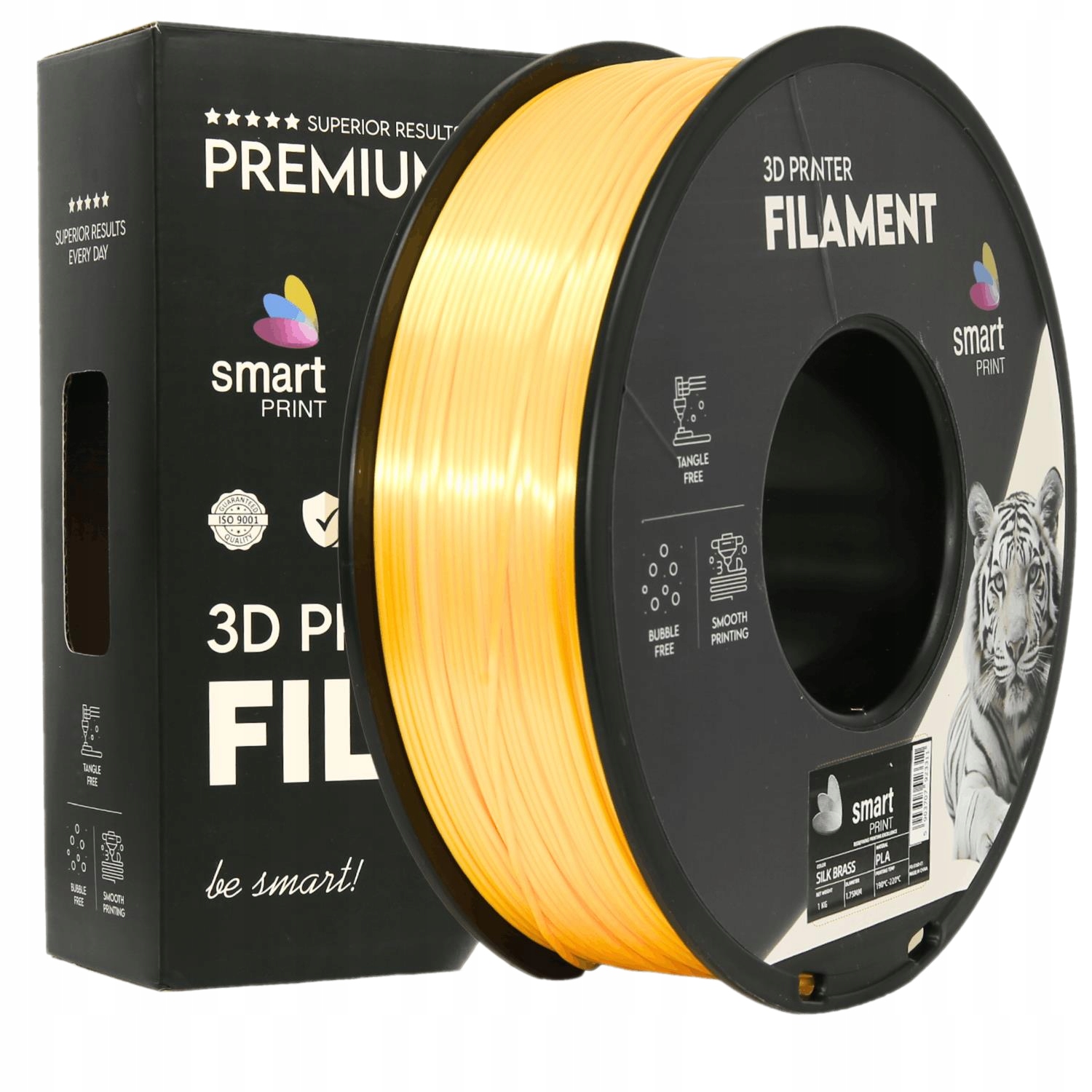 Filament Smart Print Pla Silk Brass Błyszączy Mosiądz 1KG Szpula Ams