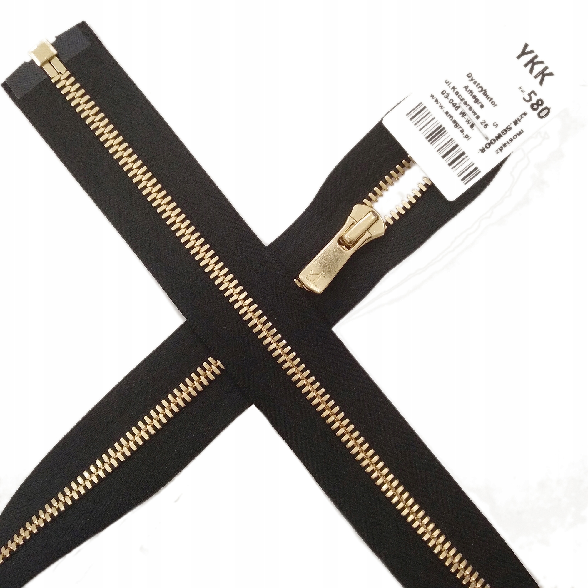 Ykk kovový zip pro bundu rozvaděč Broušený 80cm 580 zlatý