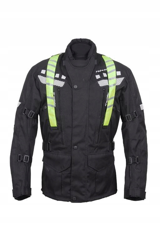 Roleff Textilná Dlhá Bunda Model RO773 (3V1) Farba Čierna/žltá Fluo Veľkosť