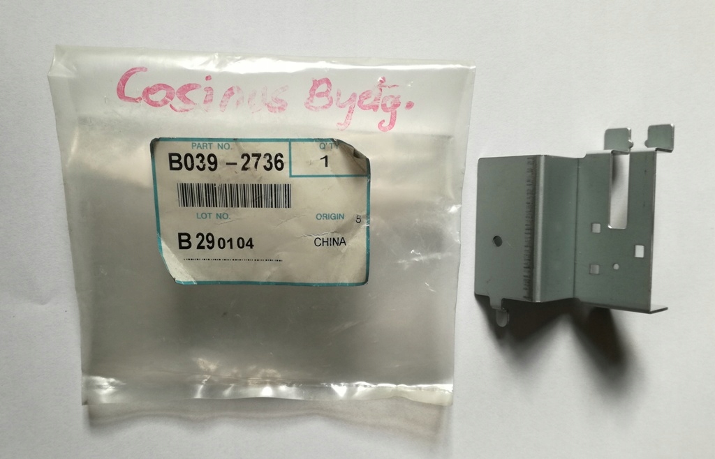 B0392736, bracket for paper end sensor, Ricoh