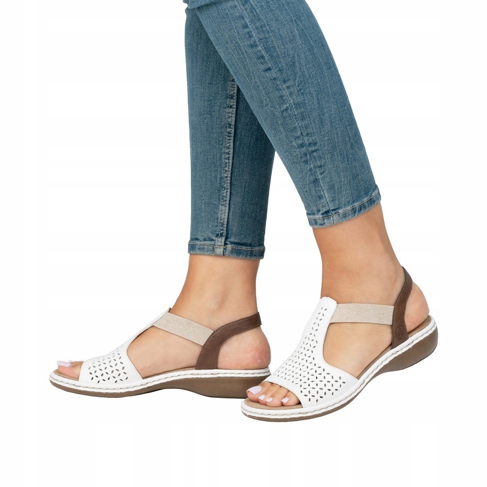 Rieker dámské kožené sandály na nízkém podpatku vel 36