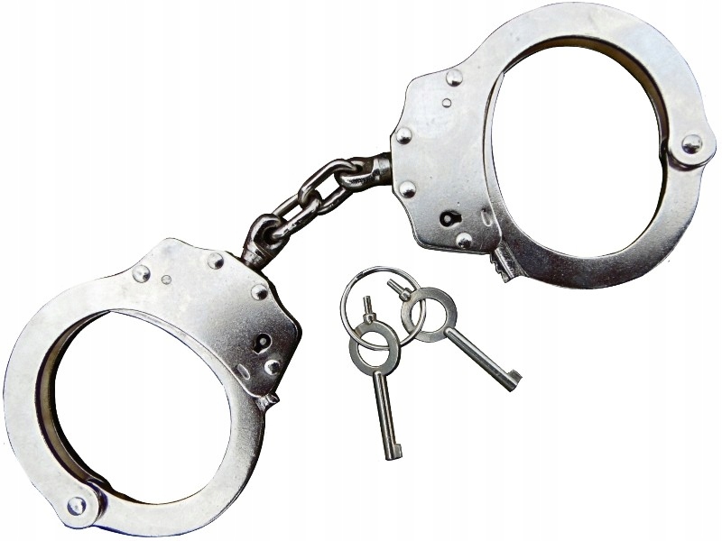 Policejní pouta Mfh, nerezová ocel, zámek, 2 klíče