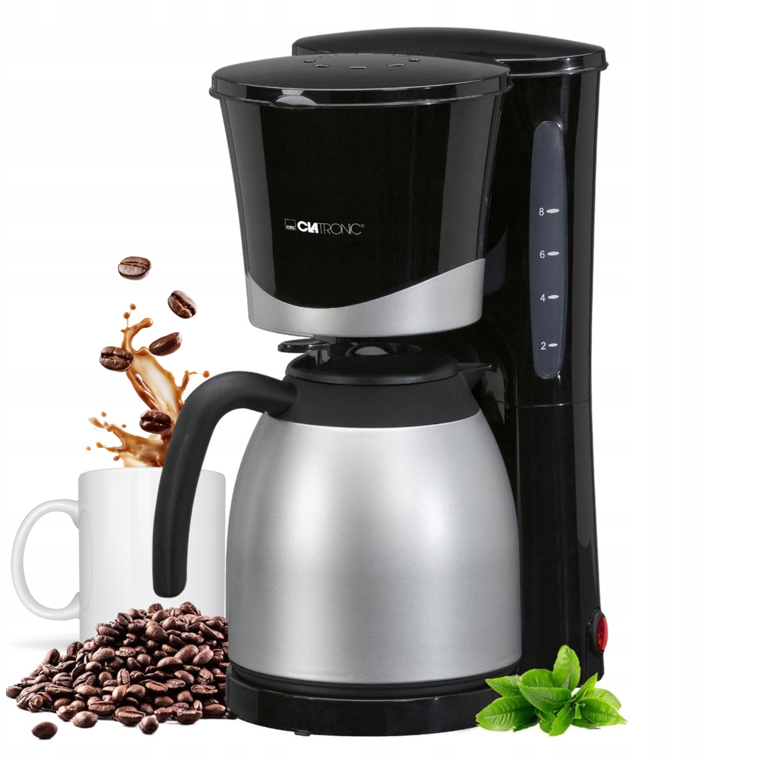 Ekspres Przelewowy Do Kawy Z Termosem Kawiarka Termos 1L 870W 8-10 Filiż