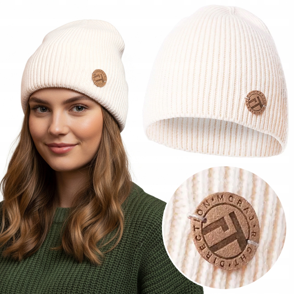 Módní dámská pruhovaná Čepice teplá čepice s nášivkou Moraj