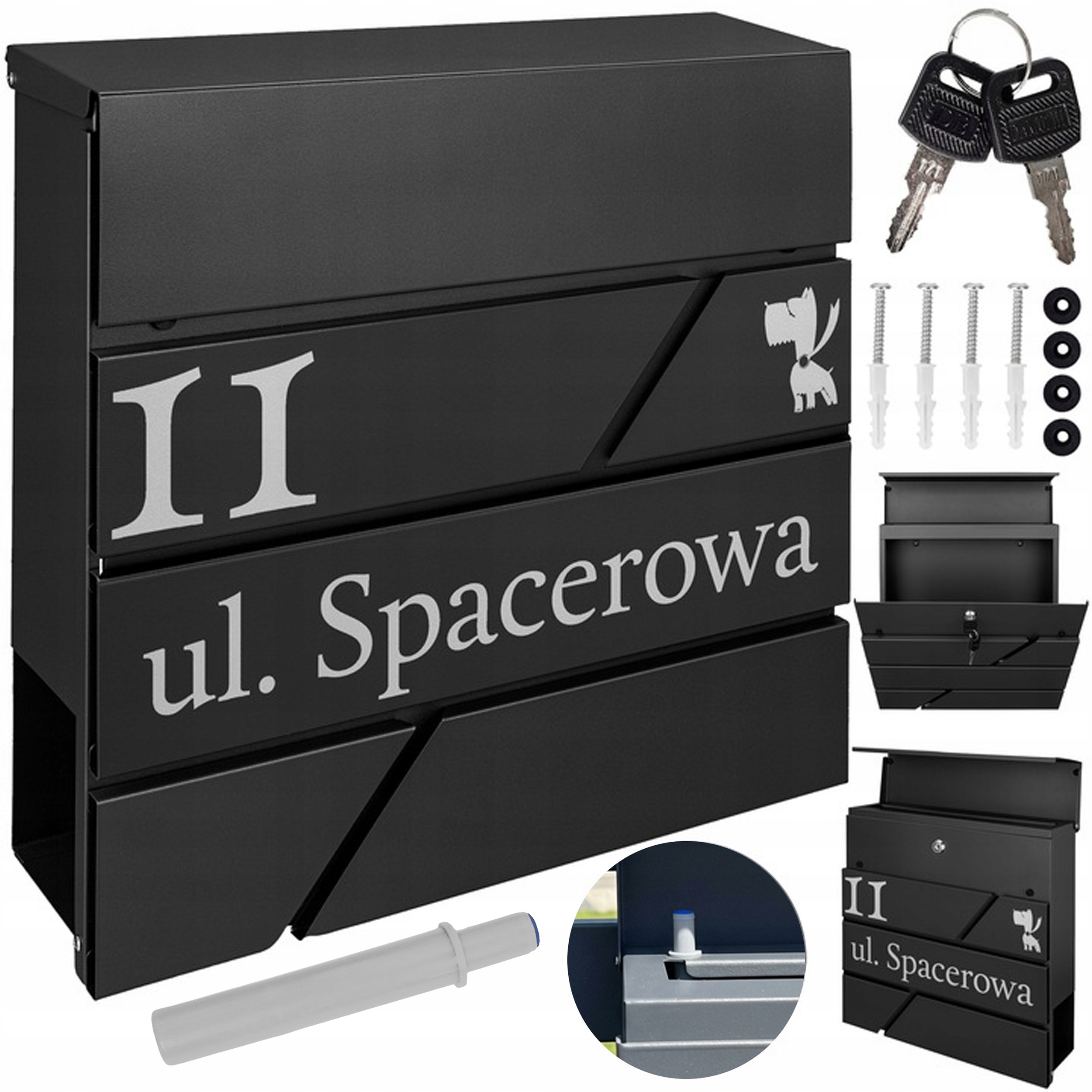 Černá Schránka Na Poštu A Noviny Vzor