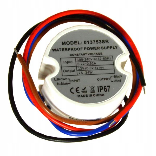 

Zasilacz do taśm Led 12V 2A 24W dopuszkowy IP67
