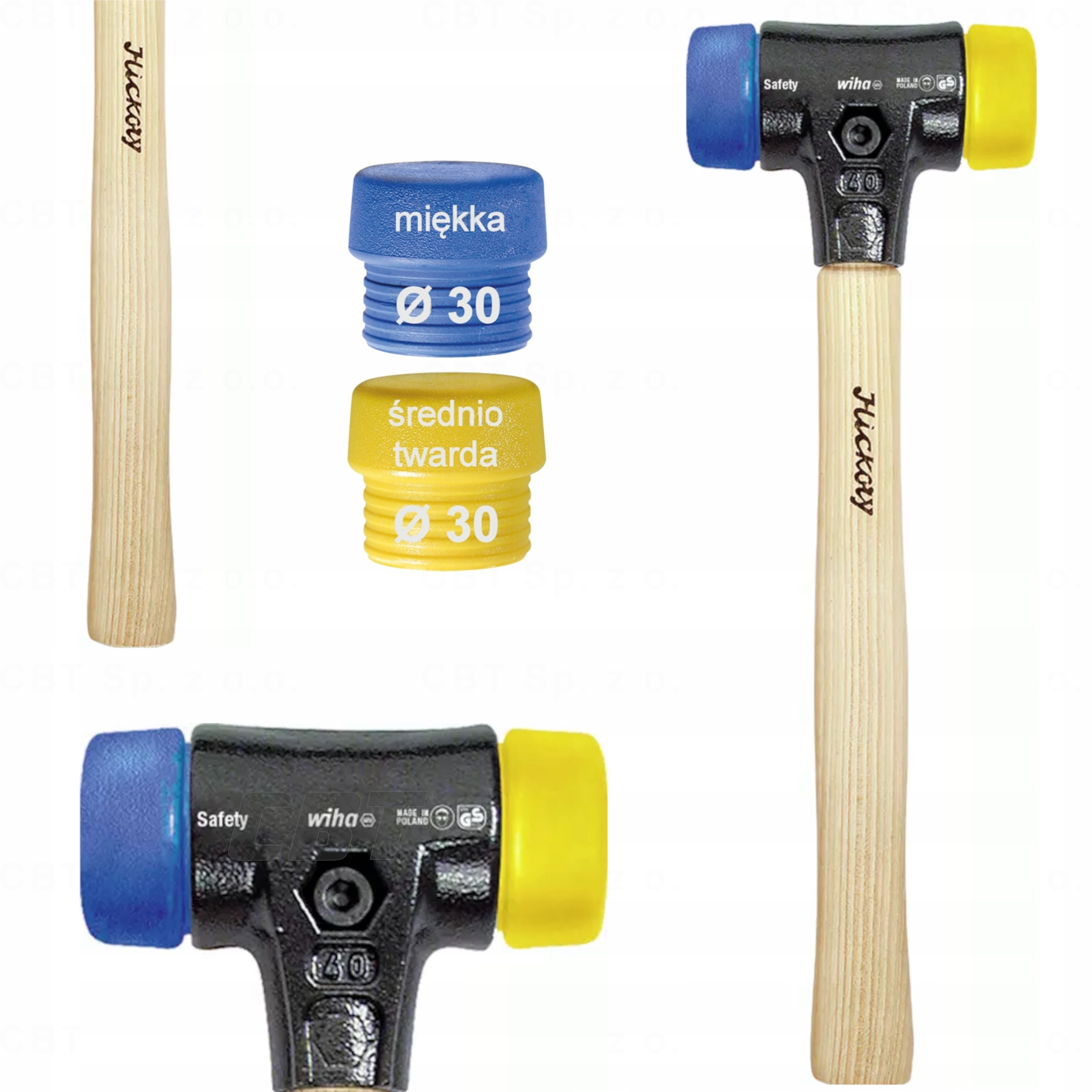 Młotek Z Miękkim Obuchem Safety Średnio Twardy Bezodrzutowy Drewno Hikory