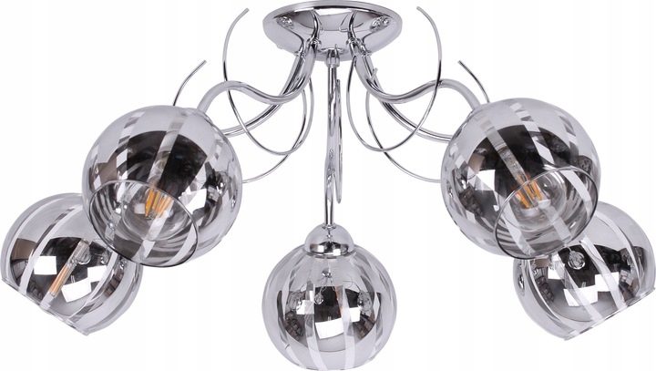 Lustr s zvlněnými rameny ozdobami směřujícími nahoru Eliza