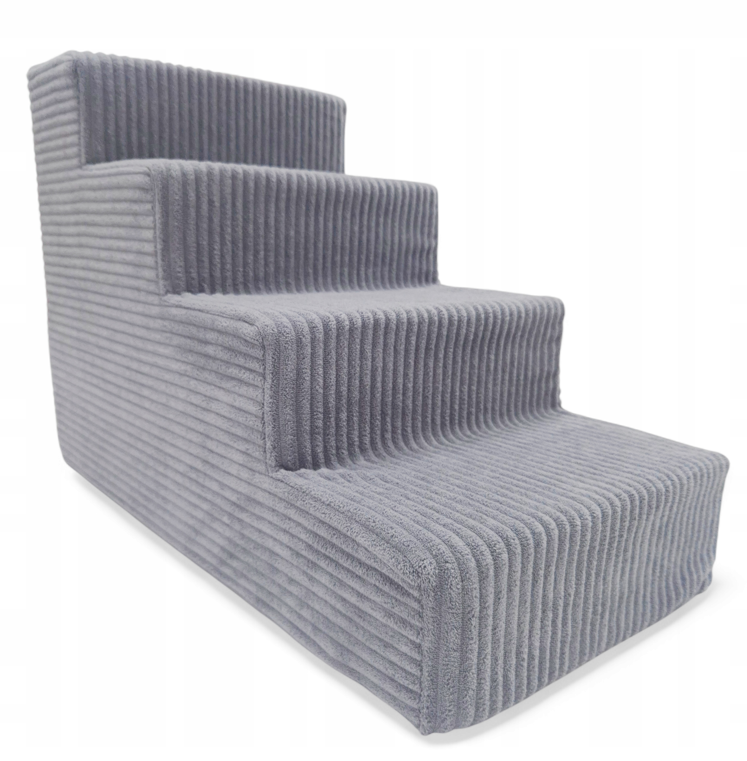 Levně Schody Schůdky Stabilní Pro Psa Rampa Plošina 4 Stupně 40 cm Šedá