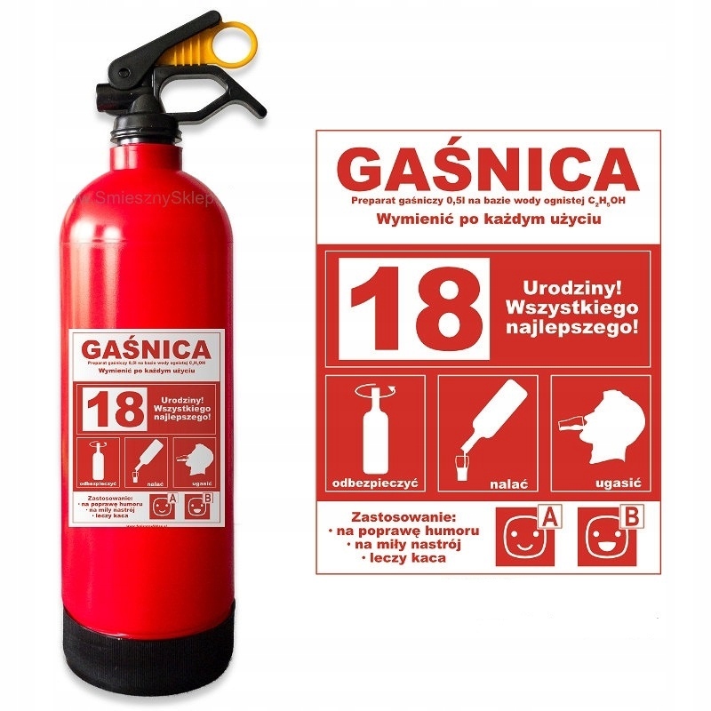 

Gaśnica schowek na Alkohol na 18 urodziny