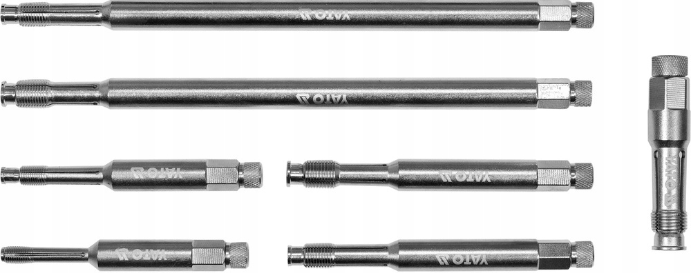 ZESTAW GWINTOWNIKÓW DŁUGICH DO NAPRAWY GWINTÓW ŚWIEC ZAPŁONOWYCH 7 ELEMENTÓ Waga produktu z opakowaniem jednostkowym 1.5 kg