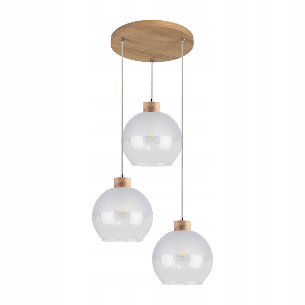 LINEA ZWIS RONDEL 3XE27 60W DĄB OLEJOWANY/TRANSPARENTNY