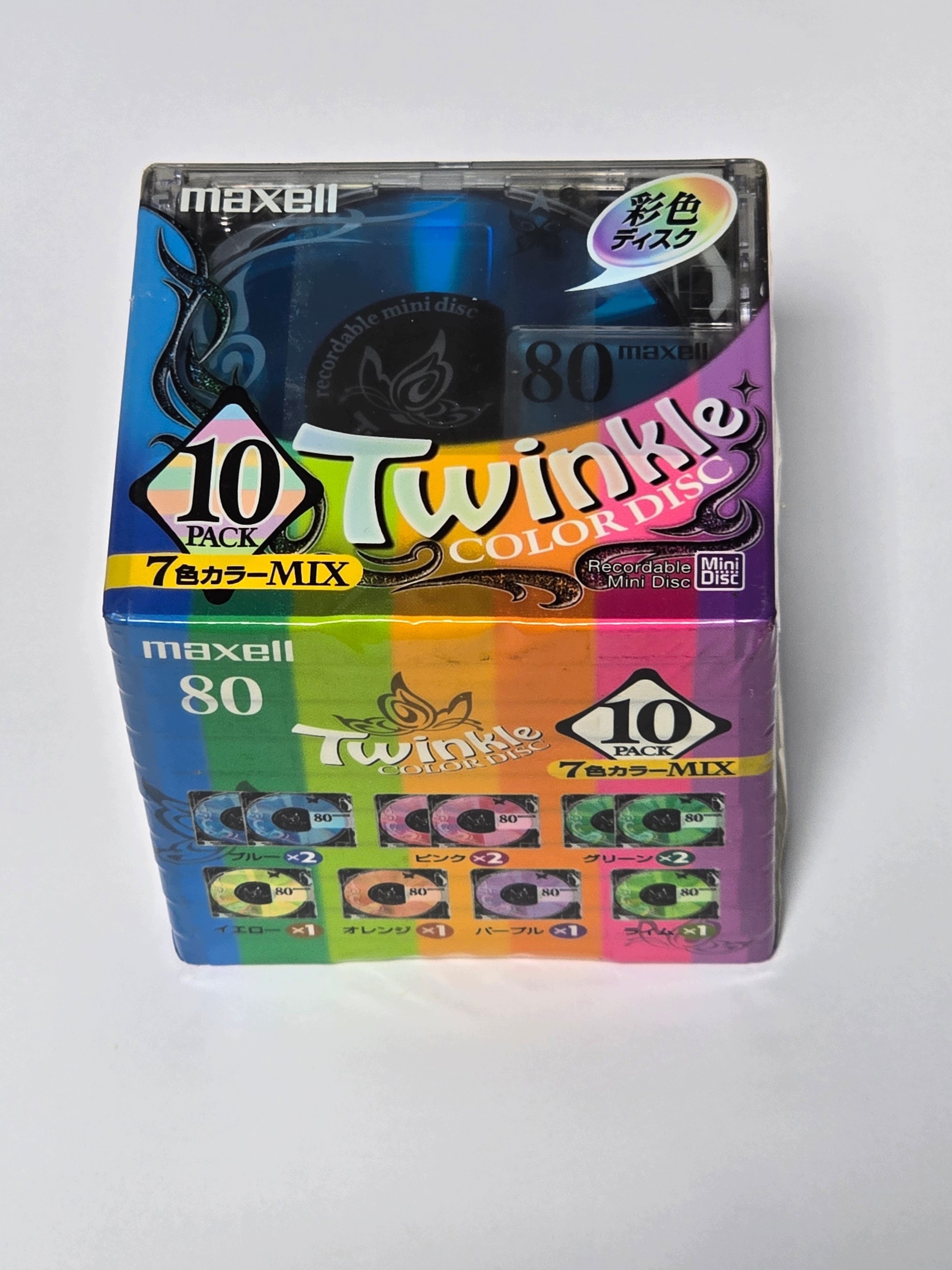 Minidisc MD Diskety Maxell Twinkle 80 10 Pack Sada Vyrobená V Japonsku F23%