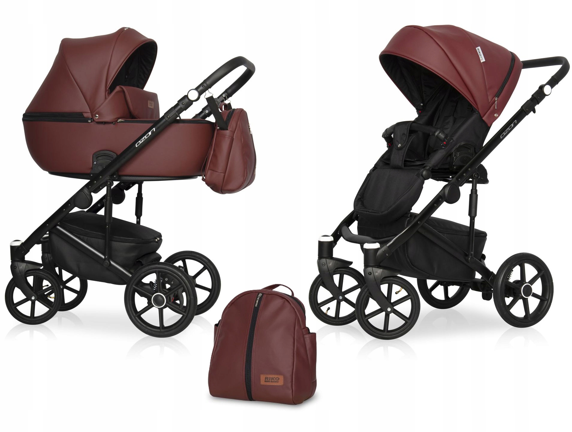 Wózek 2w1 polski wózek OZON Riko Basic POMPOWANE KOŁA SIEDZISKO PRZÓD TYŁ