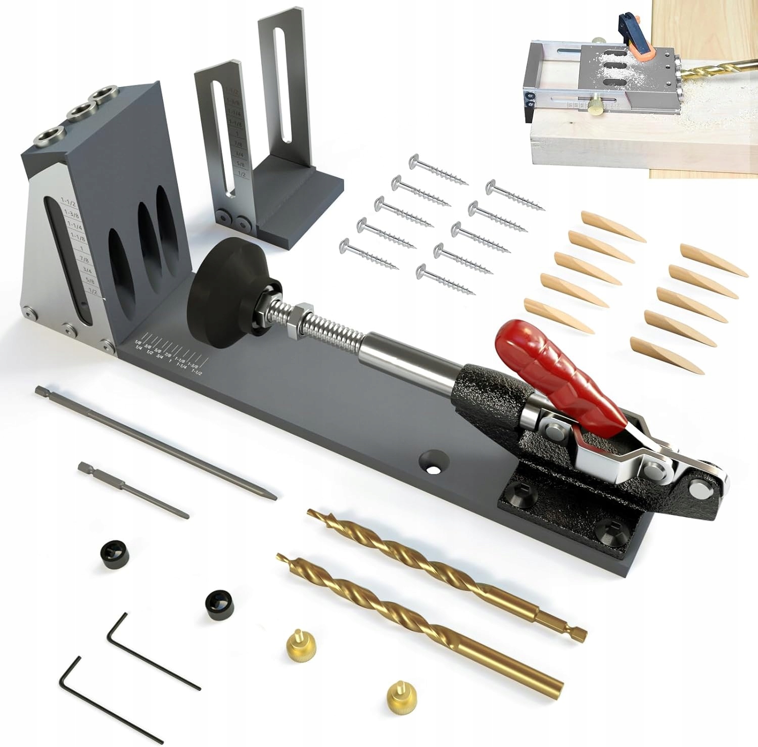 Šablona pro kapesní otvory 15° Pocket Hole Jig vrtáky 9,5 mm
