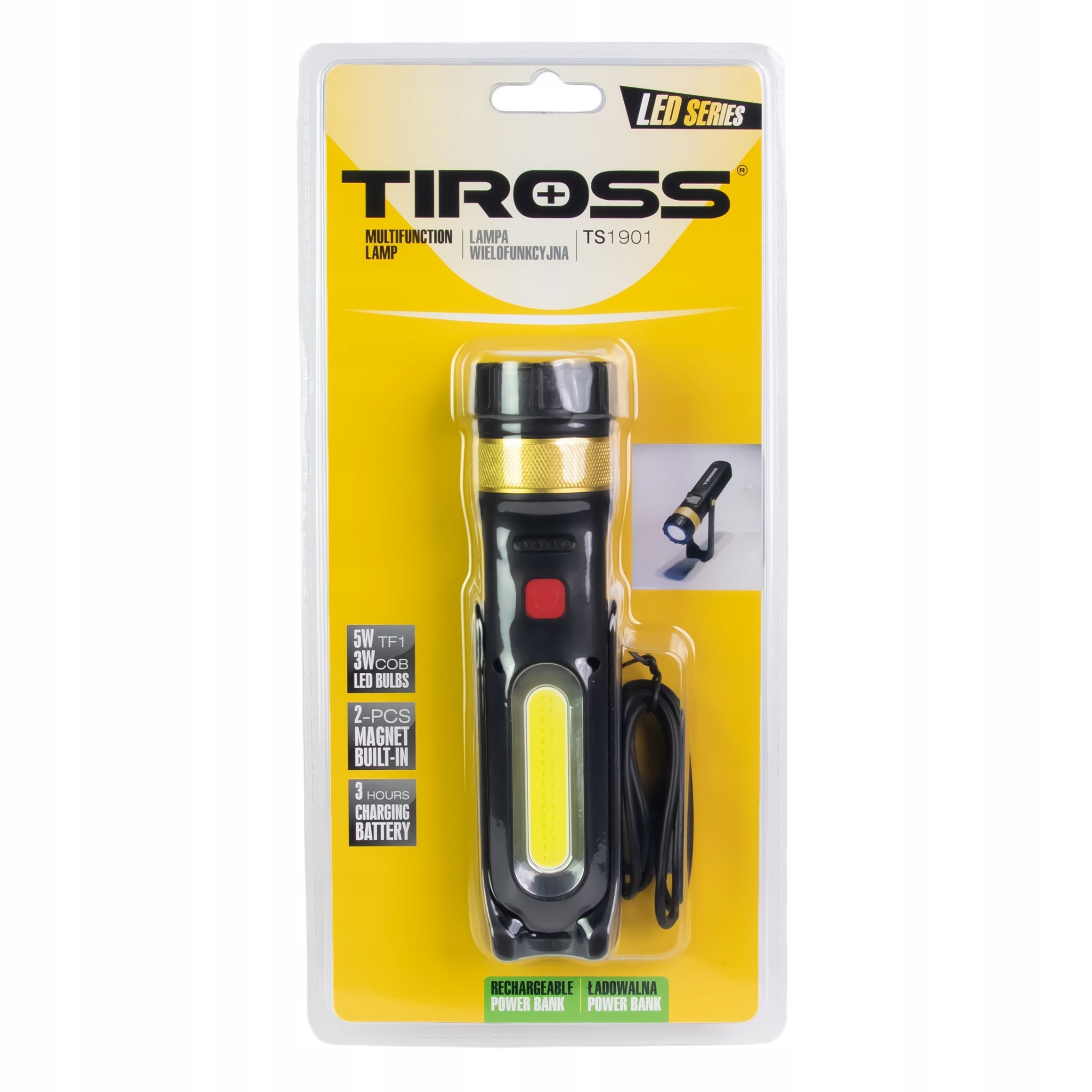 Tiross TS1901 Latarka Led powerbank