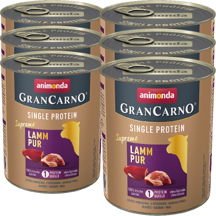 Levně Animonda GranCarno Single Protein Supreme Adult – čisté jehněčí maso 6x800 g