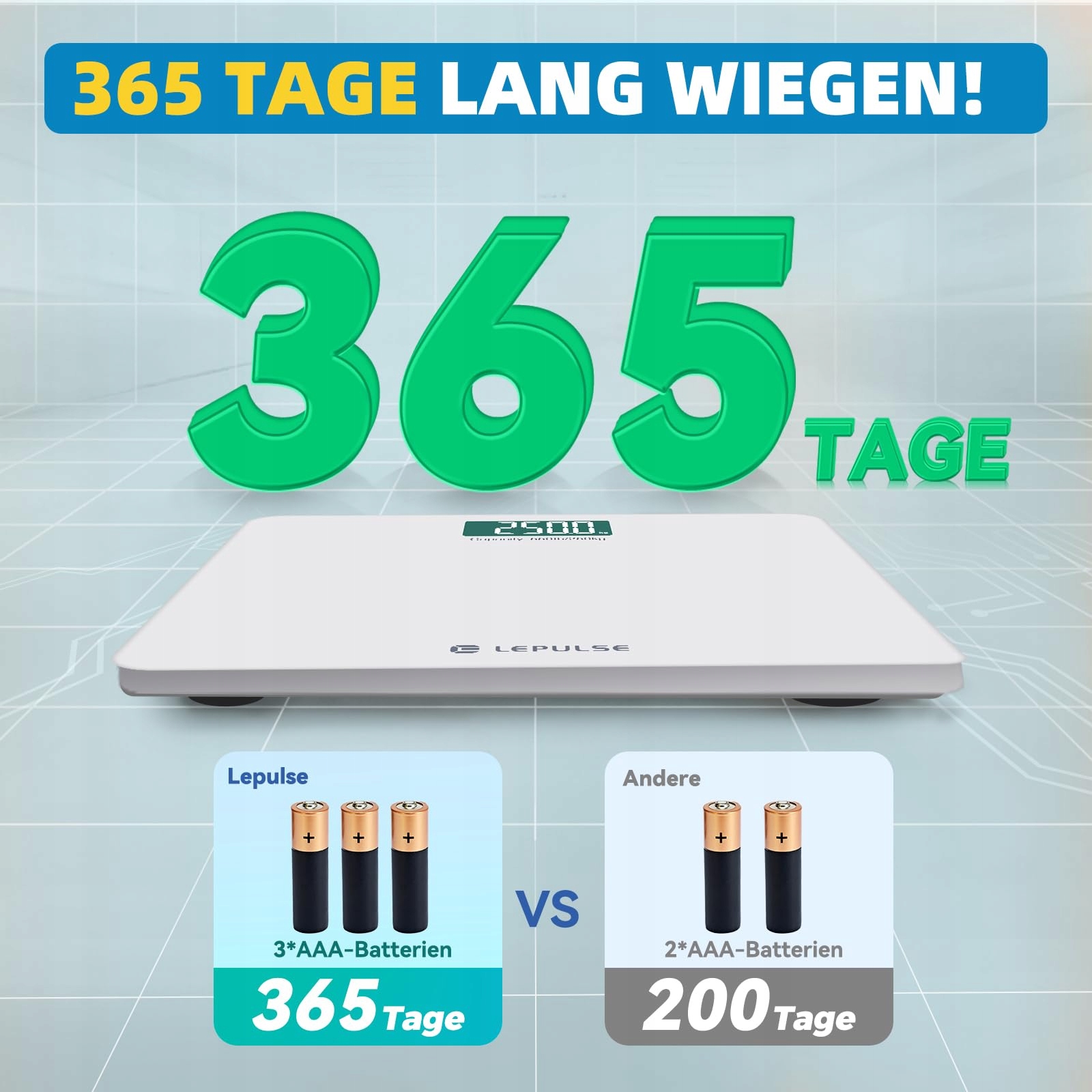 LEPULSE S5 Waga Cyfrowa 250kg Bluetooth BMI Aplikacja Szeroka Platforma — miniatura 7
