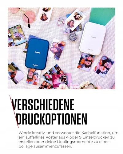 CANON Zoemini 2 Mobilny Drukarka Zdjęć Zestaw ZINK 20 Papierów 10 Naklejek — miniatura 9