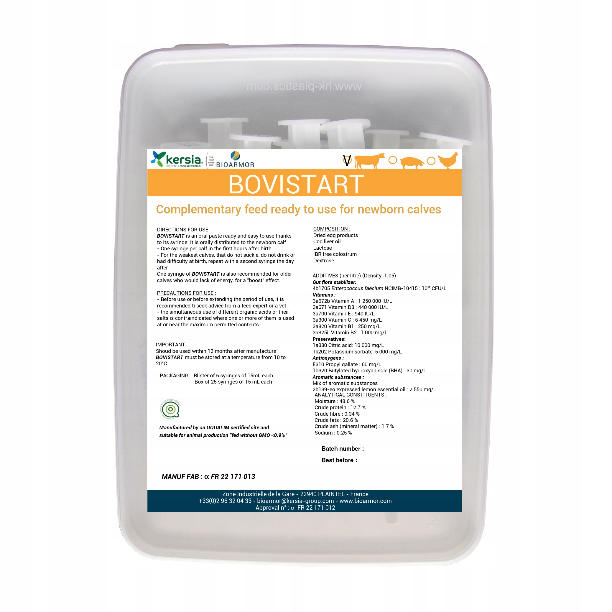 ODPORNOŚĆ CIELĄT JAGNIĄT witaminy SIARA probiotyk energia BOVISTART 25x15ml