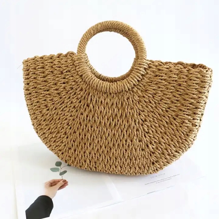 Torba boho pleciona do ręki podszewka ściągacz Marka D-look