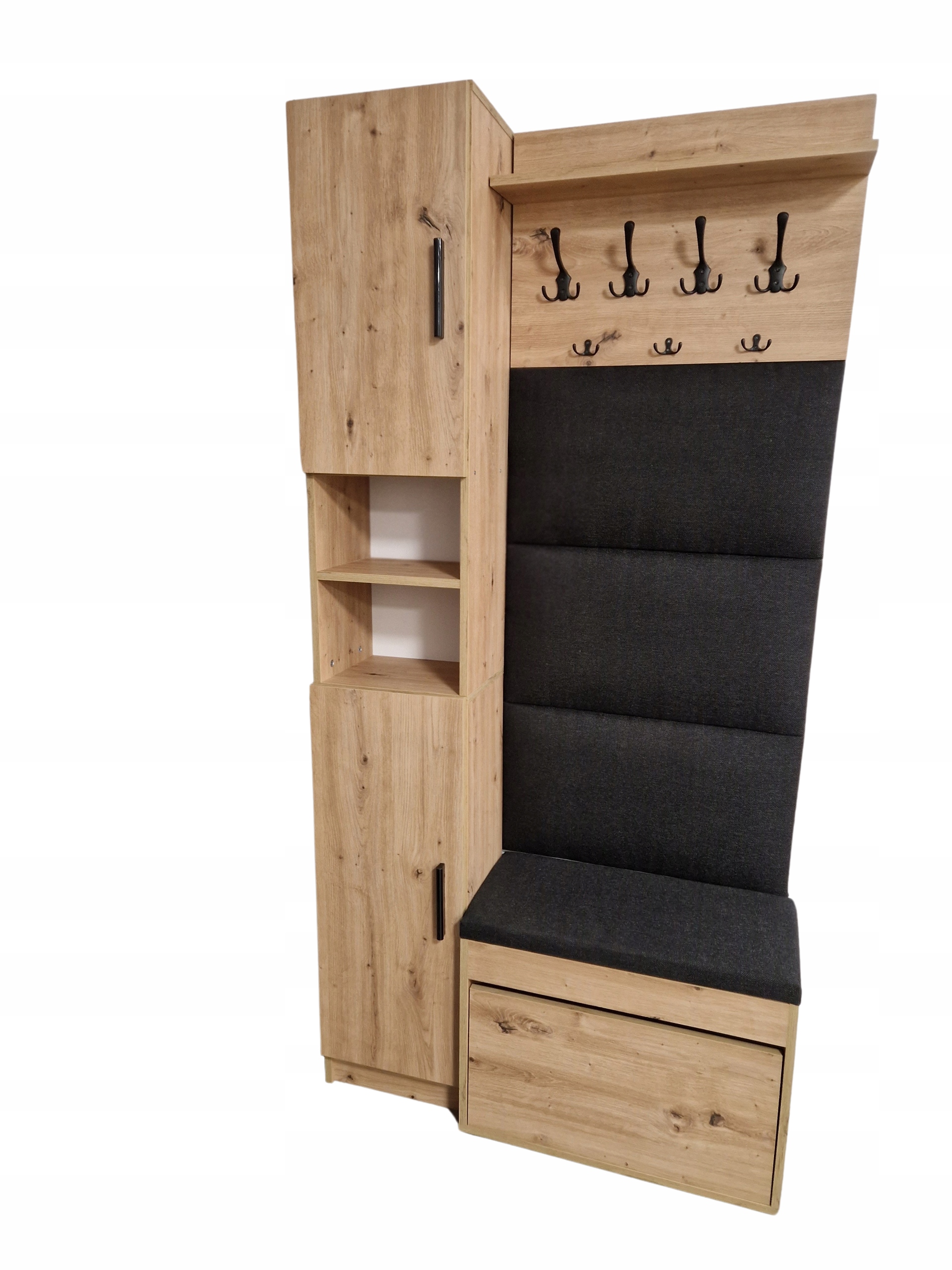 Úložný priestor na topánky s Vešiakom, skrinka so Sedadlom nástenný panel Šatník