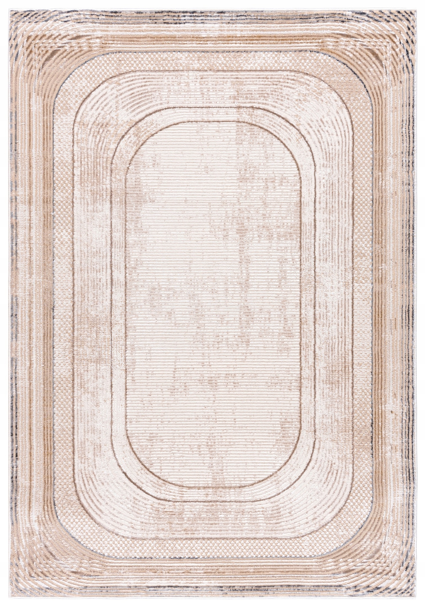 Koberec Hera 160x220 Štýlový Moderný Módny Lesklý krém béžový sivý w10