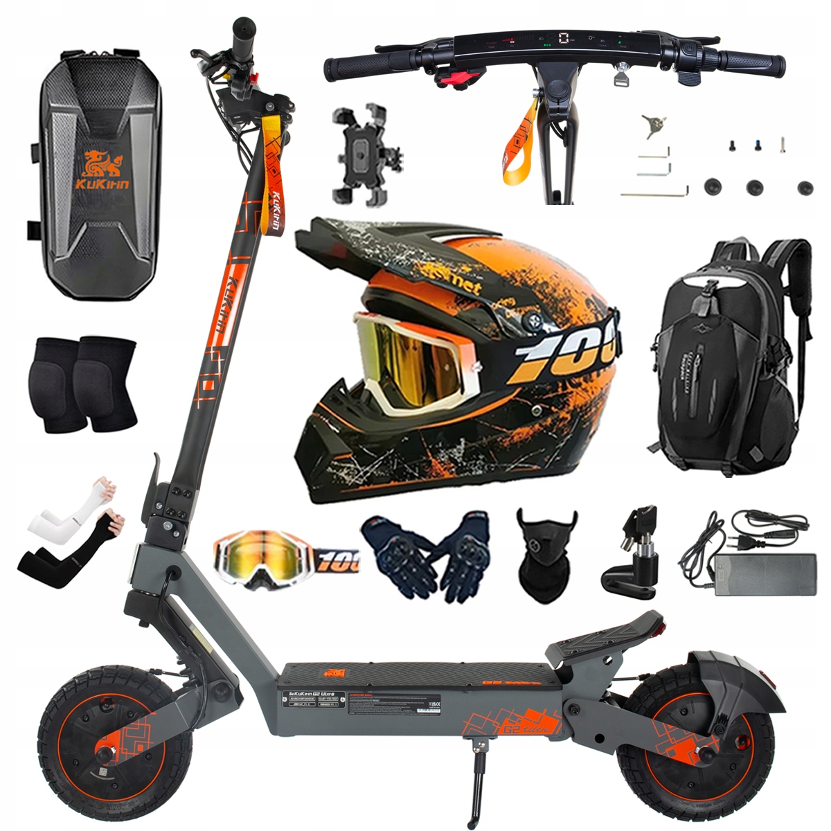 Kukirin G2 Ultra elektrické vozidlo 2000W 55km/h 55KM 48V18Ah 10" dárky