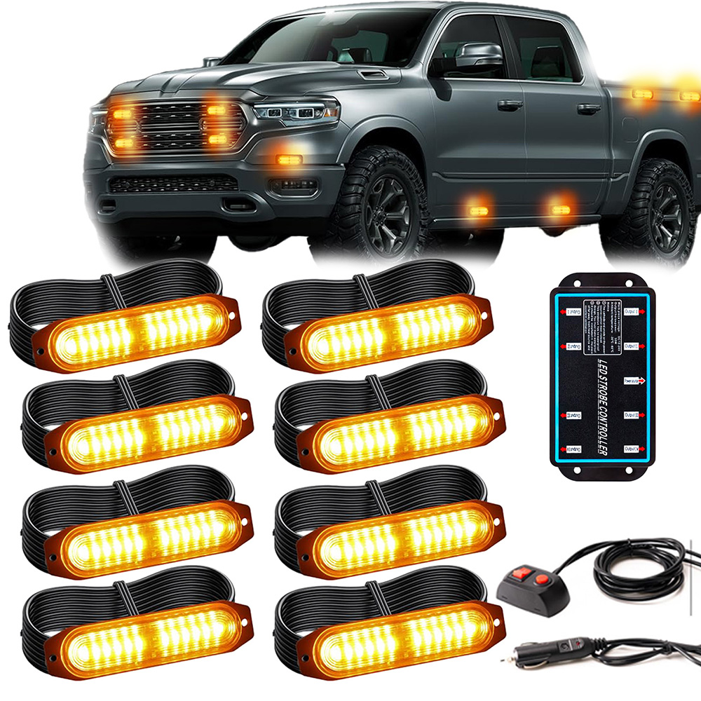 8 X Výstražné Lampy Stroboskop Pomoc Autopřepravník Lampy