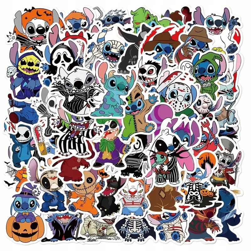 W63 Naklejki Sticker Bomb Wlepy wlepki Lilo Stitch Stich Horror Groza 50szt