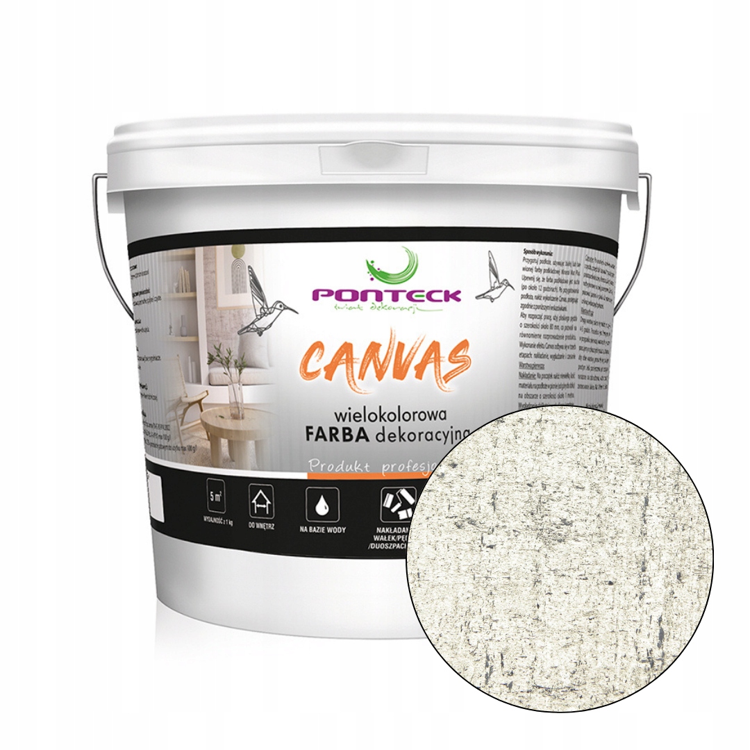 Farba dekoracyjna typu glinka wenecka Canvas CK8 Ponteck zestaw na 10m2