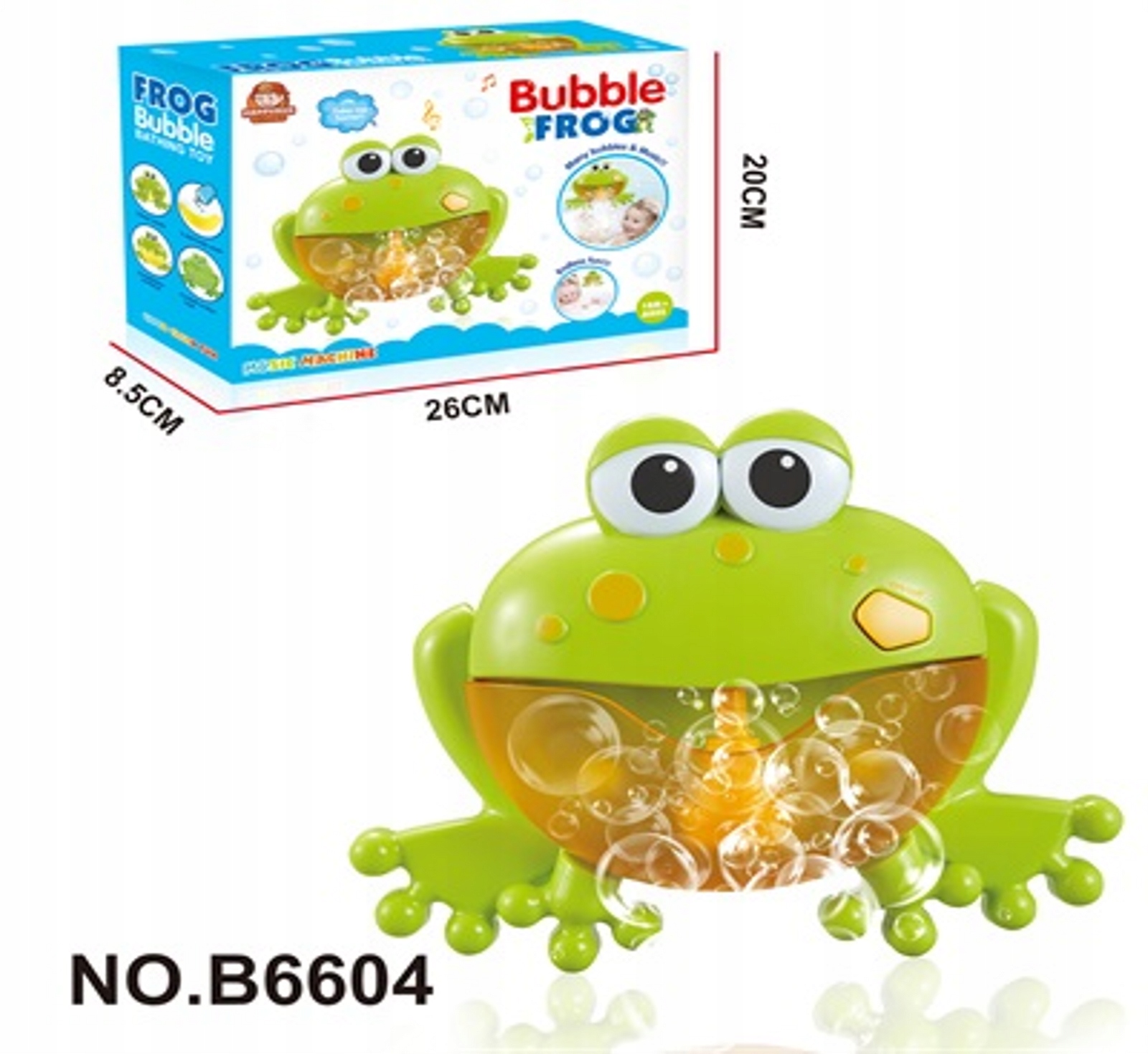 Maszyna do Tworzenia Piany i Baniek Mydlanych Żabka do Kąpieli Melodie Minimalny wiek dziecka 2