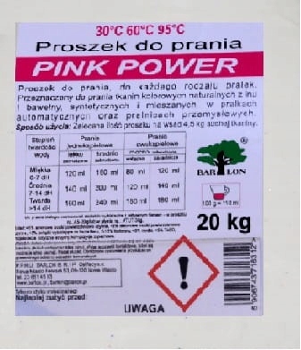 Barlon Pink Power 20kg Proszek do prania uniwersalny Profesjonalny enzymy