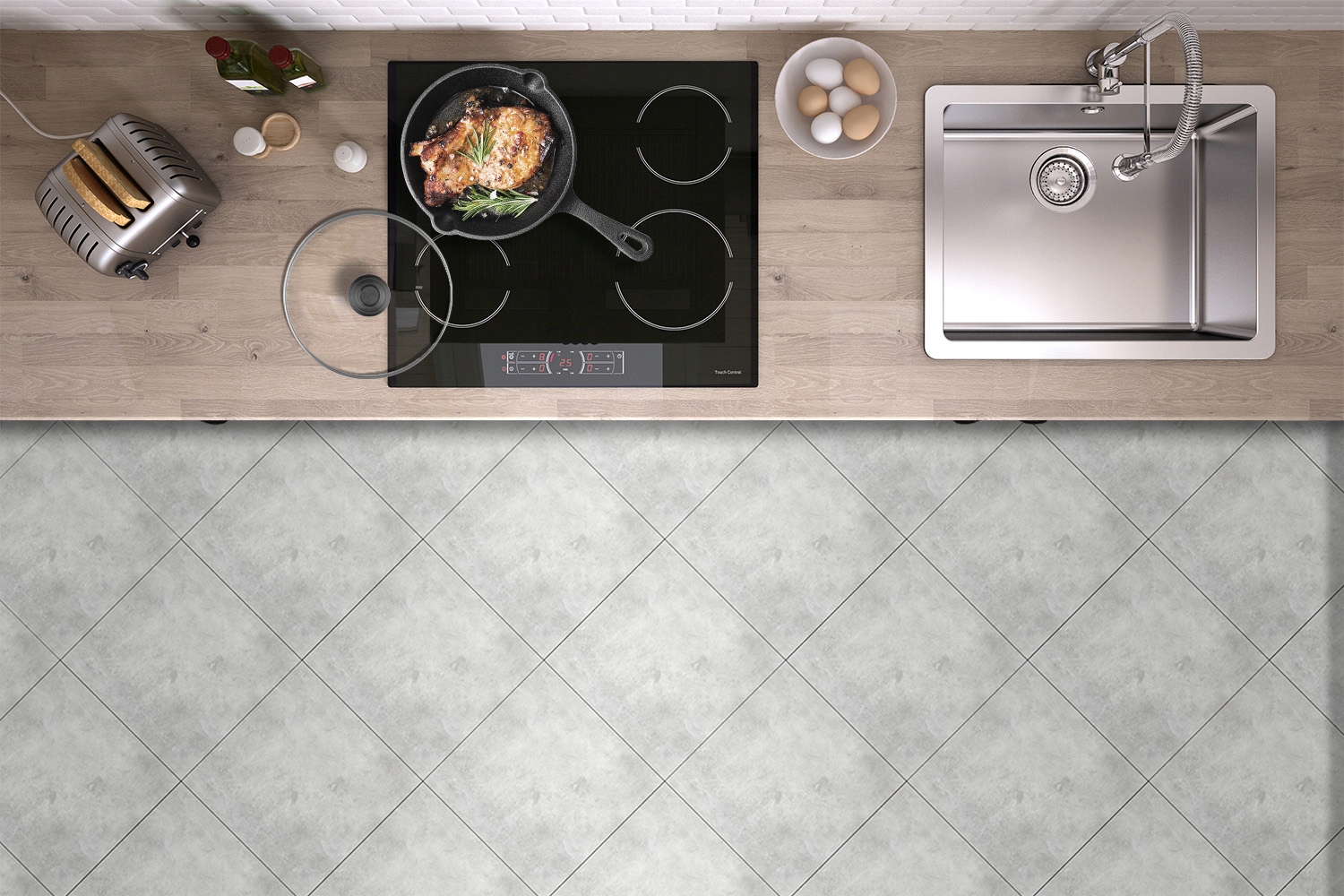 Płytka ścienna samoprzylepna 9 szt Tekstura betonu Marka Bluedecor