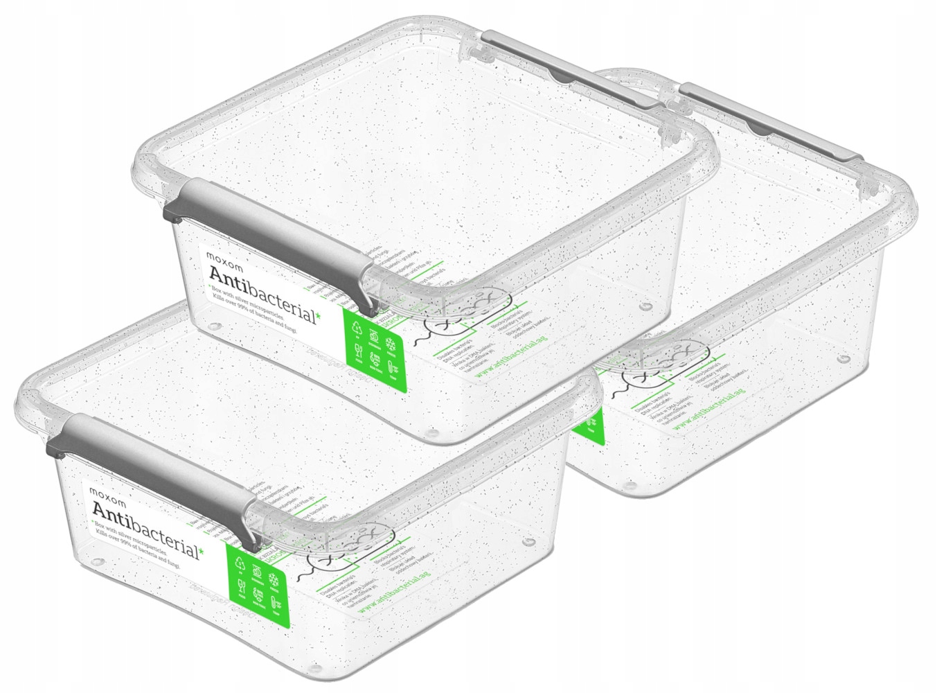 

Pojemniki Antybakteryjne mikrosrebro 3 x 850 ml