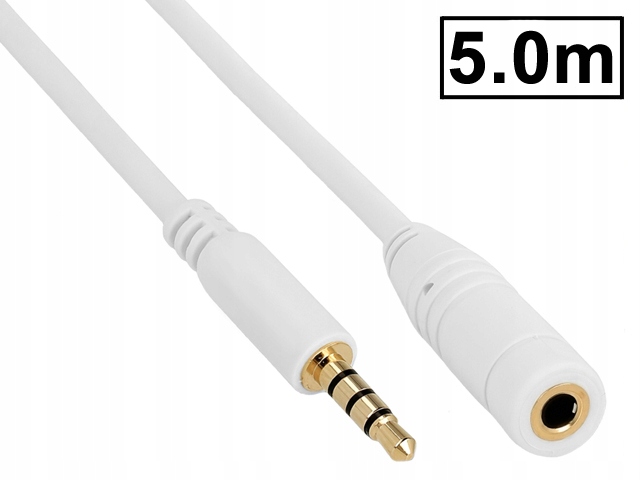 

Przedłużacz Jack 3.5/4P Trrs wt-gn Hq Delock 5m