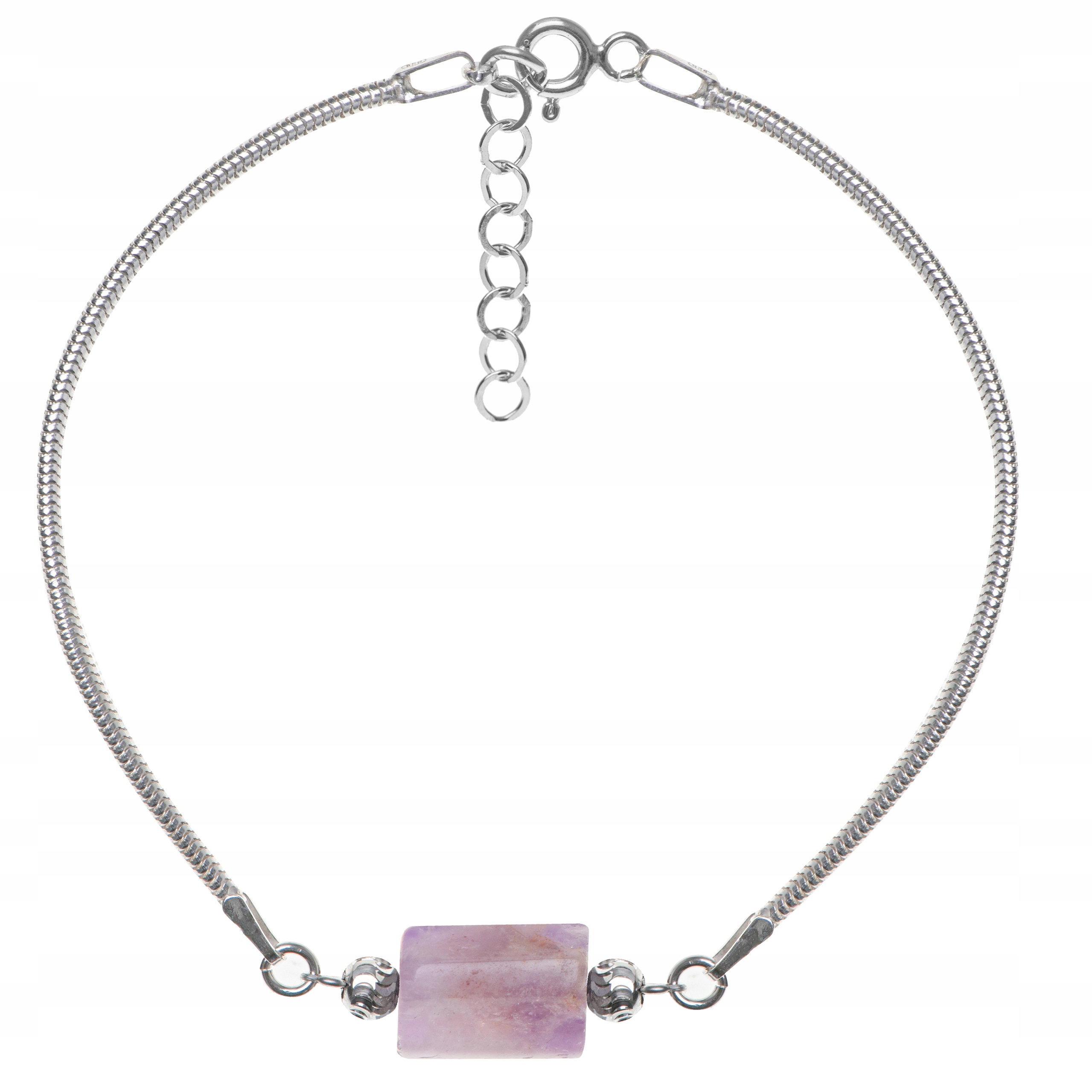 Stříbrný Náramek Kámen Ametyst Stříbro 925 Dárek