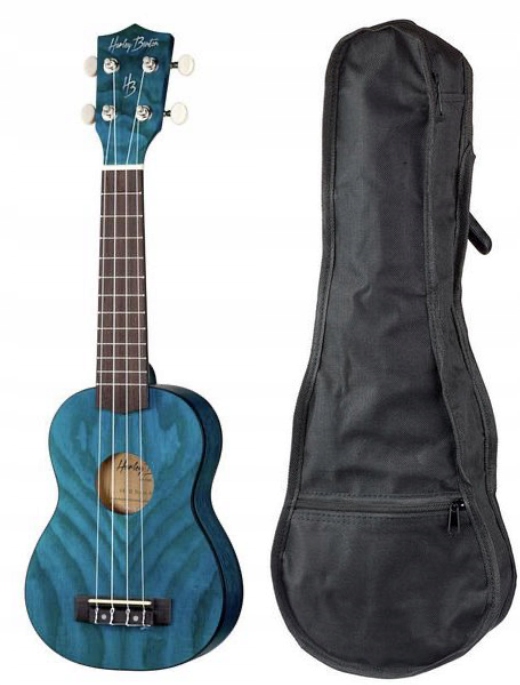 Harley Benton UK-12 Stain Ash Blue Ukulele sopranowe Niebieskie Pokrowiec